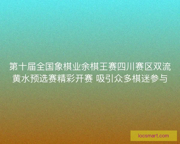 第十届全国象棋业余棋王赛四川赛区双流黄水预选赛精彩开赛 吸引众多棋迷参与